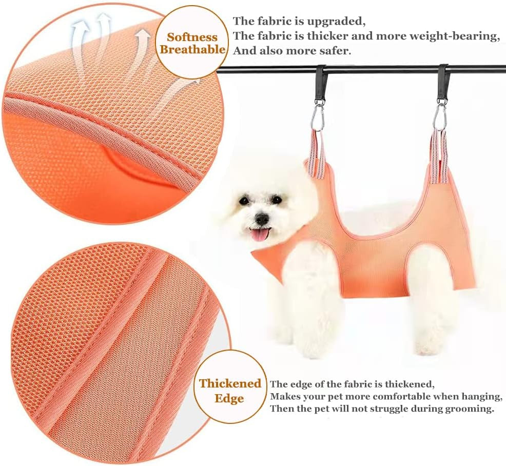 KONTY Pet Grooming Hammock, Durable Dog Hammock for Grooming, Dog Grooming Helper Cat/Dog/Pet Grooming Hammock (S(Legs Spacing: 5.1""-11.8"" / Max W: 55LB))