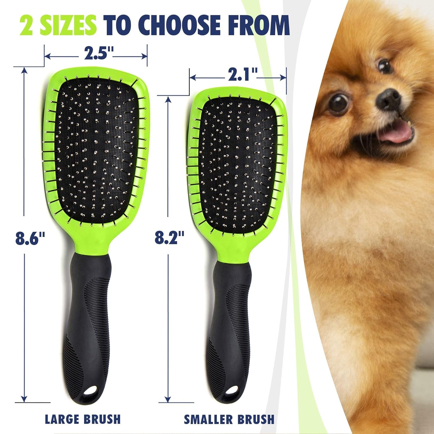 REXIPETS Dog & Cat Brush & Comb Pet Grooming Set - Double Side (Large) - Ultimate Deshedding Tool - Lice and Flea Removing - Perfect Groomer'S Tools - Strong Grip and Soft Bristles