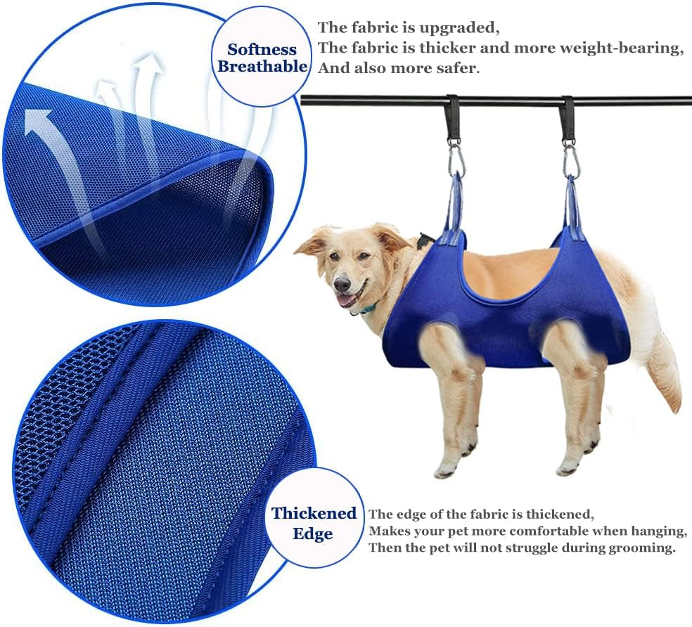 KONTY Pet Grooming Hammock, Durable Dog Hammock for Grooming, Dog Grooming Helper Cat/Dog/Pet Grooming Hammock (M(Legs Spacing: 5.9""-14.2"" / Max W: 65LB))