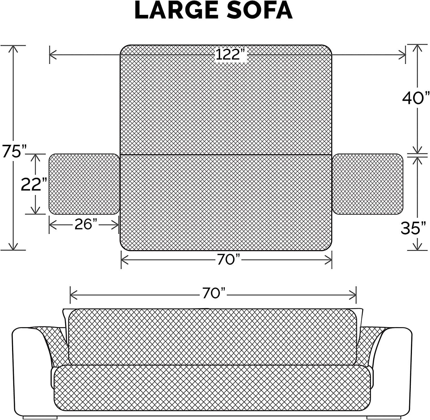 Furhaven Water-Resistant & Reversible Large Sofa/Couch Cover Protector for Dogs, Cats, & Children - Two-Tone Pinsonic Quilted Living Room Furniture Cover - Gray/Mist, Large Sofa