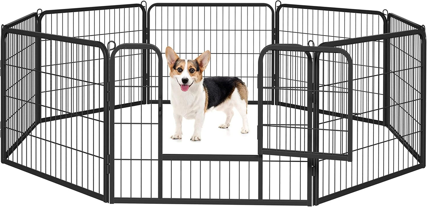 Yaheetech Dog Playpen Indoor, Extra Wide Outdoor Dog Fence Foldable Pet Puppy Exercise Pen for Yard/Garden/Rv Camping, 8 Panels 24 Inch Height X 32 Inch Width