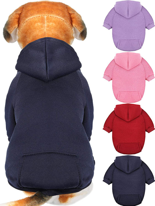 Syhood 4-Piece Small Dog Clothes Set: Winter Hoodies with Hat, Coat, Sweater & Shirt (XXS) for Chihuahuas and Small Dogs