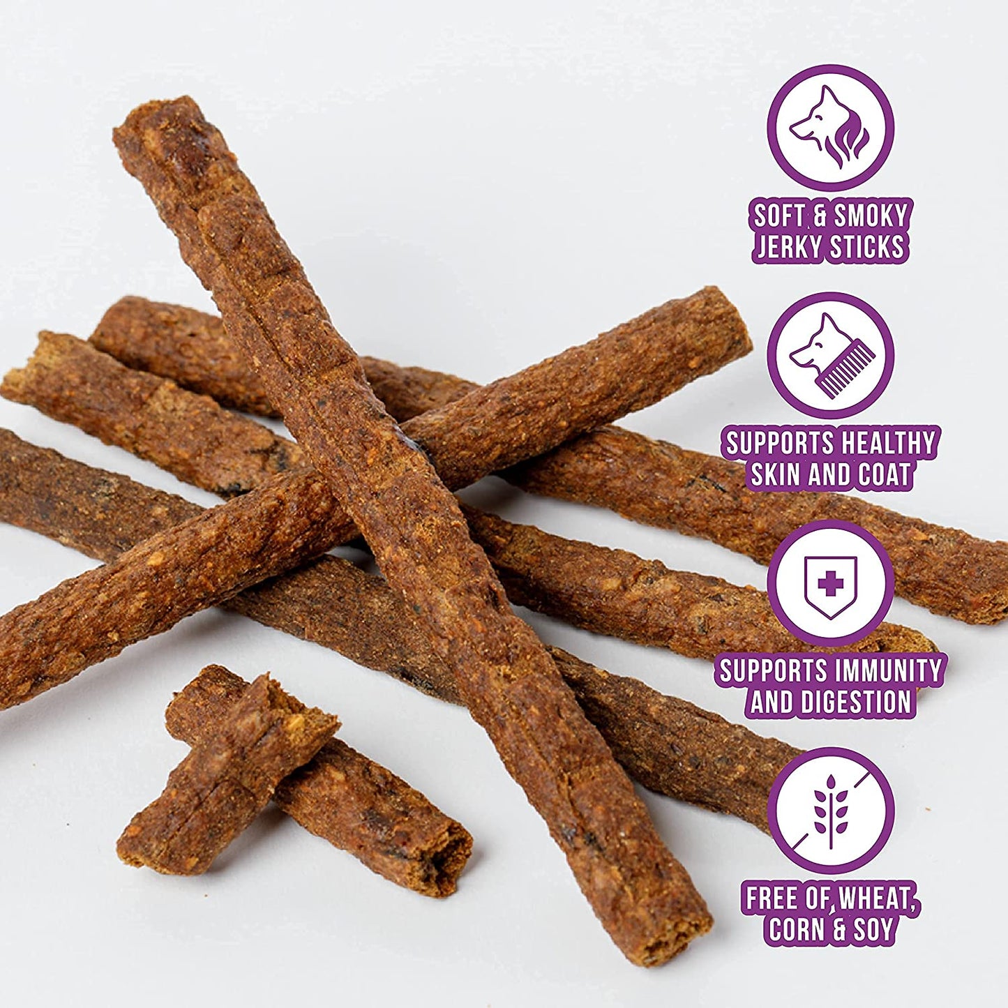 WILD NATURE Duck Jerky Dog Treats | Healthy, All-Natural Duck Jerky Sticks Made in the USA Only | High Protein, Soft Chew Dog Jerky Treats | Grain Free Superfoods | Perfect Duck Dog Training Treats