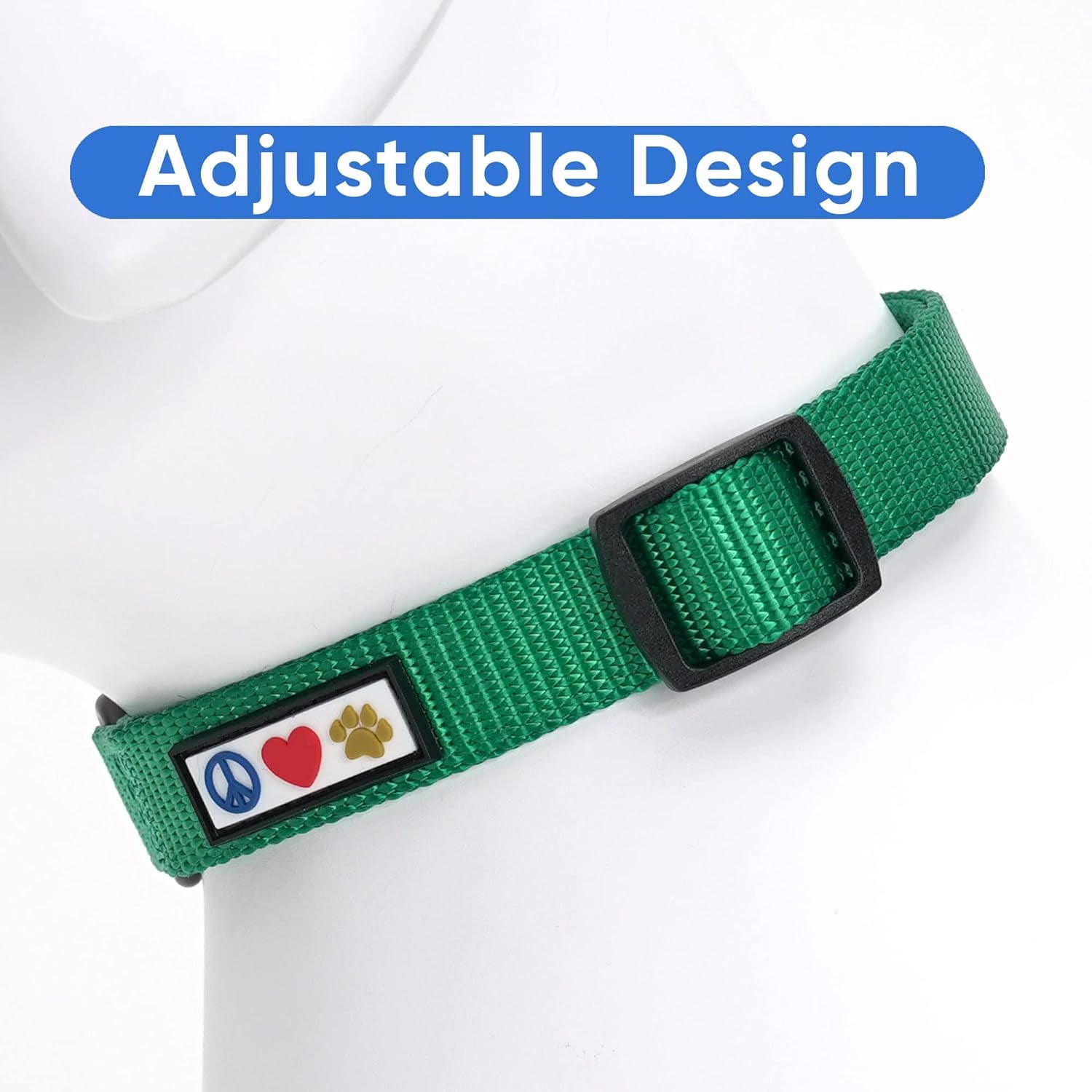 Pawtitas Dog Collar for Large Dogs Adjustable Dog Collar Heavy Duty Waterproof Collars for Dogs with Quick-Release Buckle - Lush Green Dog Collar for Large Breeds