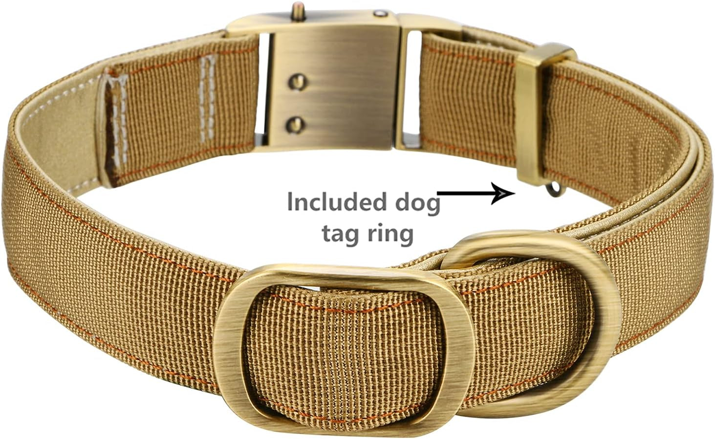 Chede Luxury Padded Adjustable Heavy Duty Nylon Dog Collar, Seatbelt Metal Buckle,For Medium Large Pets