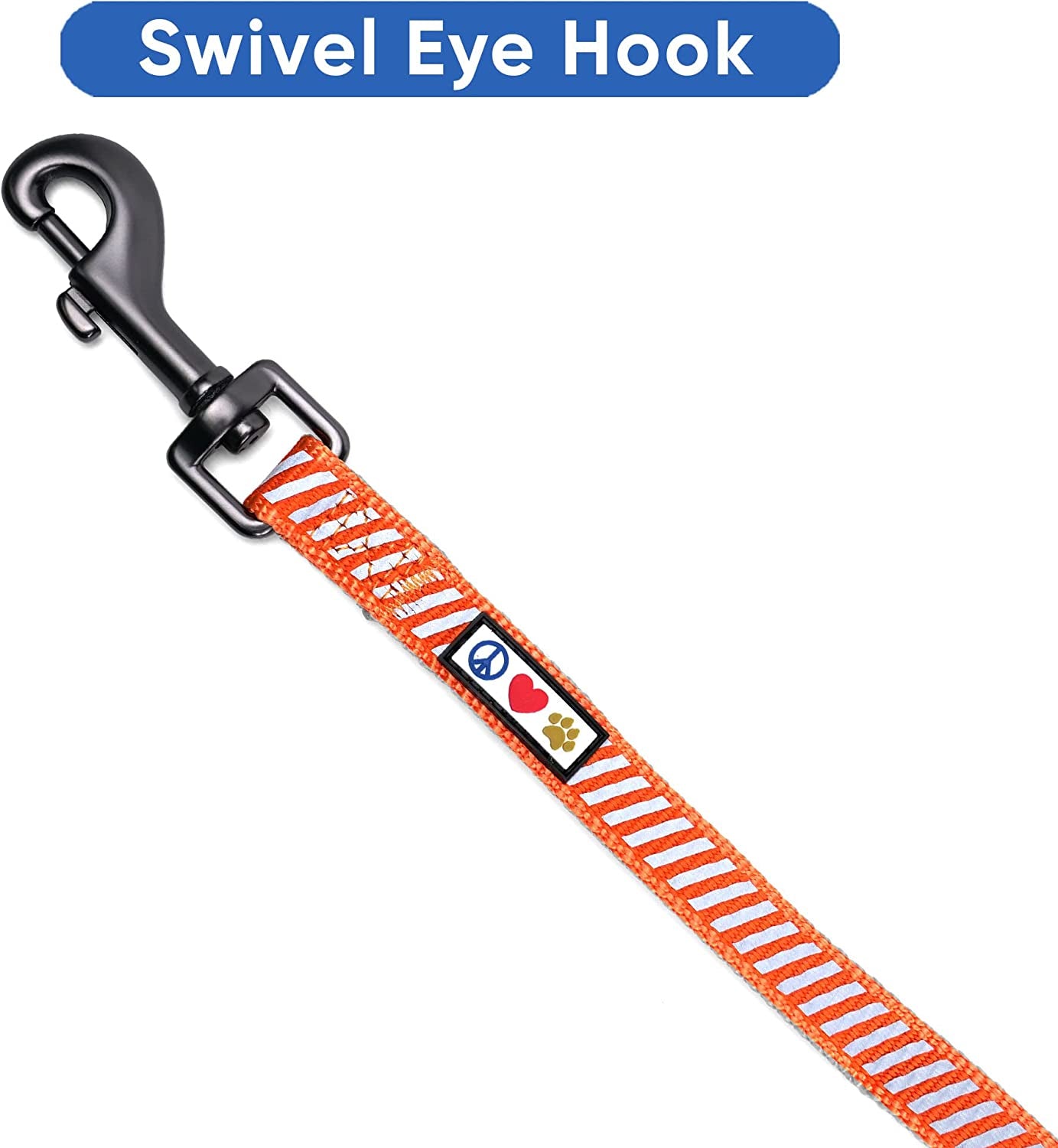Pawtitas Pet Leash - Comfortable Heavy Duty Reflective Dog Leash | 6 Foot Orange, Highly Visible Threads