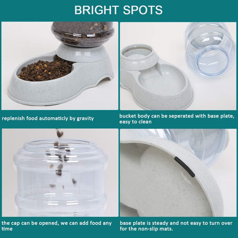 YNC Automatic Pet Feeder - 1 Gallon Gravity Food Dispenser for Cats, Small Dogs, and Other Small Pets