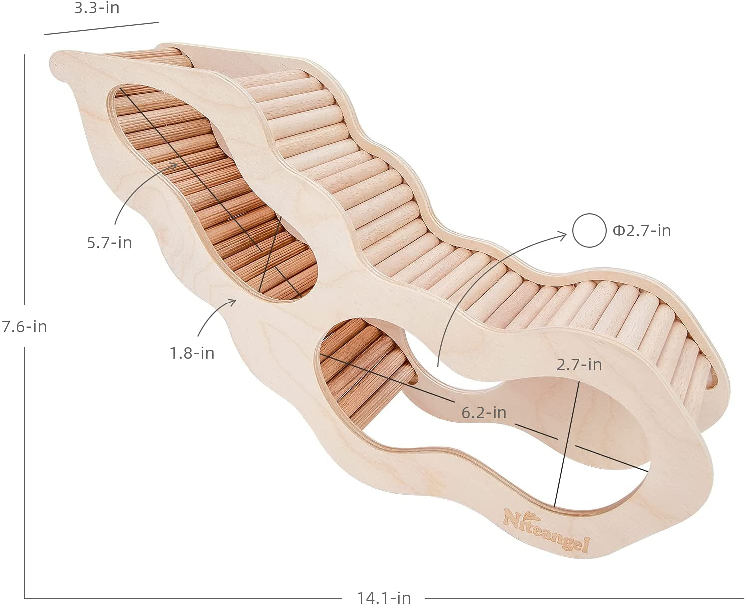 Niteangel Hamster House with Climbing Ladder for Small Pets, Featuring Secret Peep Tunnel Design