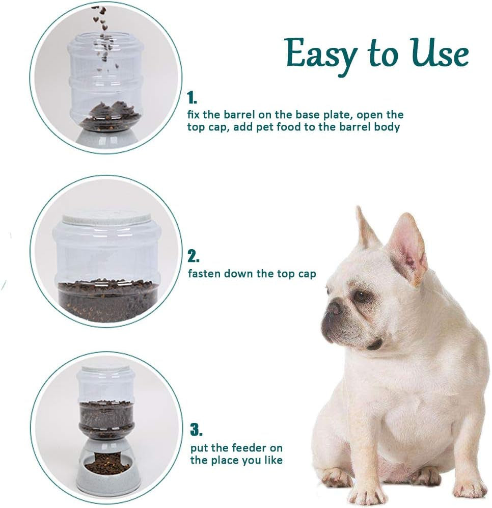 YNC Automatic Pet Feeder - 1 Gallon Gravity Food Dispenser for Cats, Small Dogs, and Other Small Pets