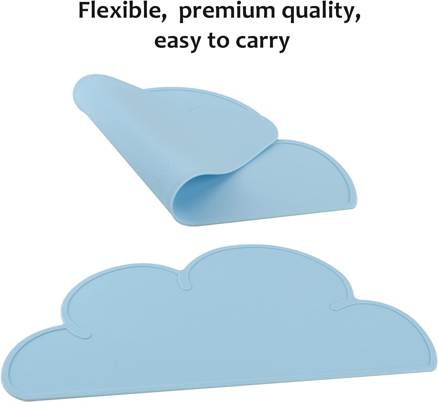 Designster Pet Food Mats–Dog Cat Feeding Mat Top Grade Cloud Silicone Pad Anti-Slip Waterproof Anti-Slip Bowl Placemat (Blue)