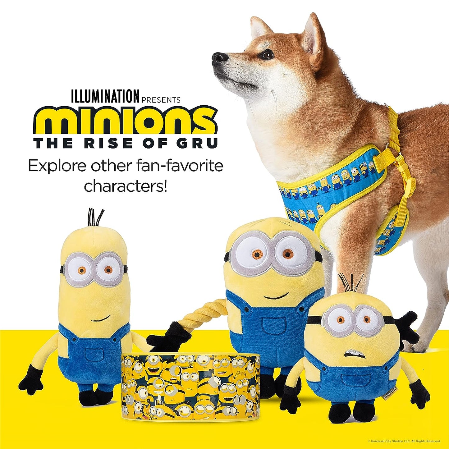 Minions Dog Harness, Medium, Yellow, More than a Minion | Comfortable Mesh No-Pull Dog Harness| Gifts for Minions Fans and Their Pets | Officially Licensed Pet Product from Universal Studios