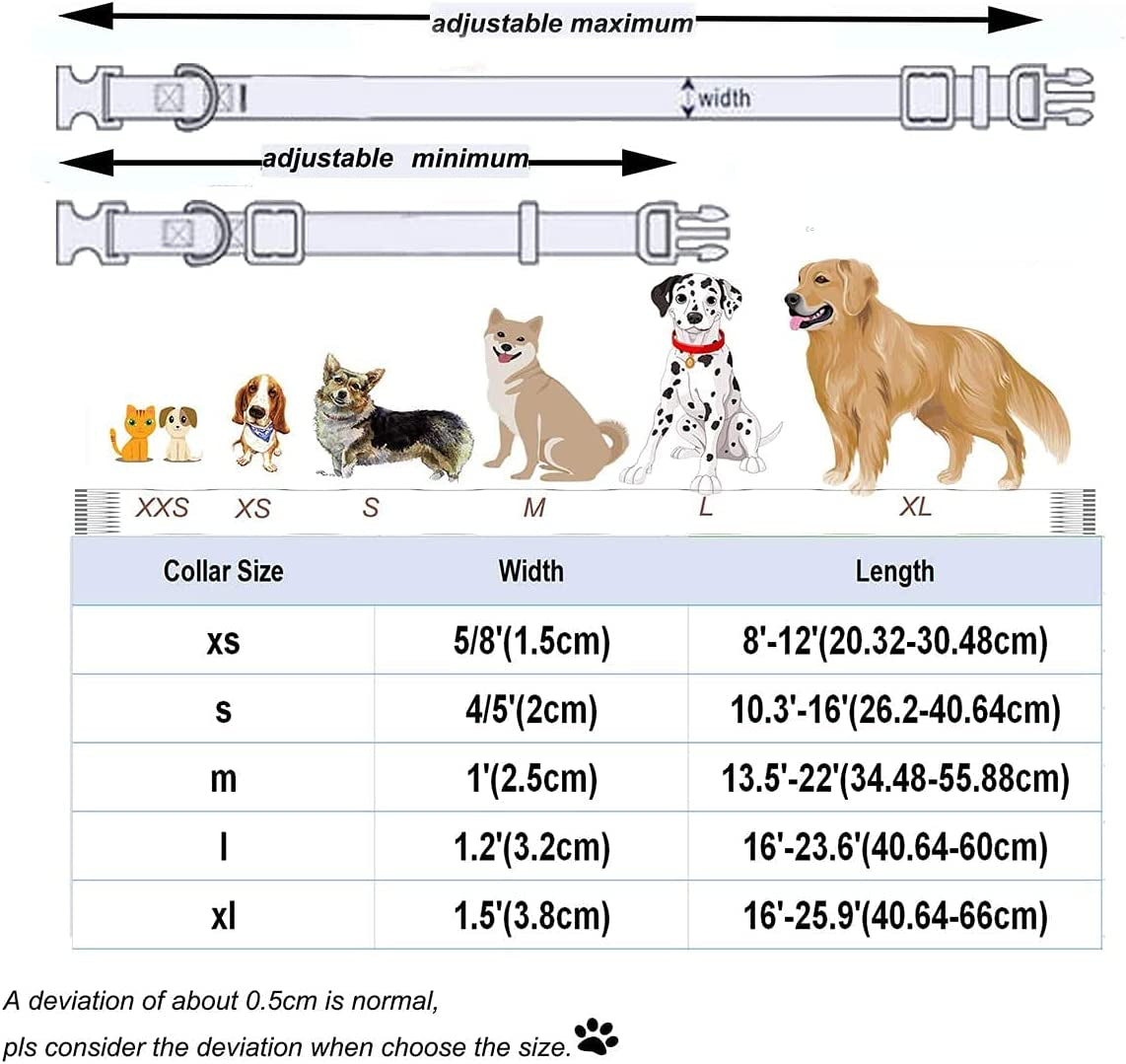 DOGWONG Premium Summer Dog Collars, Lemon Bowtie Dog Collar, Adjustable Heavy Duty Girl Dog Collar with Bow for Medium Dogs