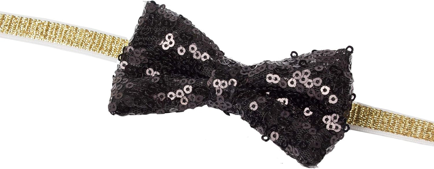 ADOGGYGO Wedding Dog Hat and Dog Bow Tie Set, Cute Wedding Dog Crown Hat and Dog Bowtie Collar for Dog Party Supplies (Black)