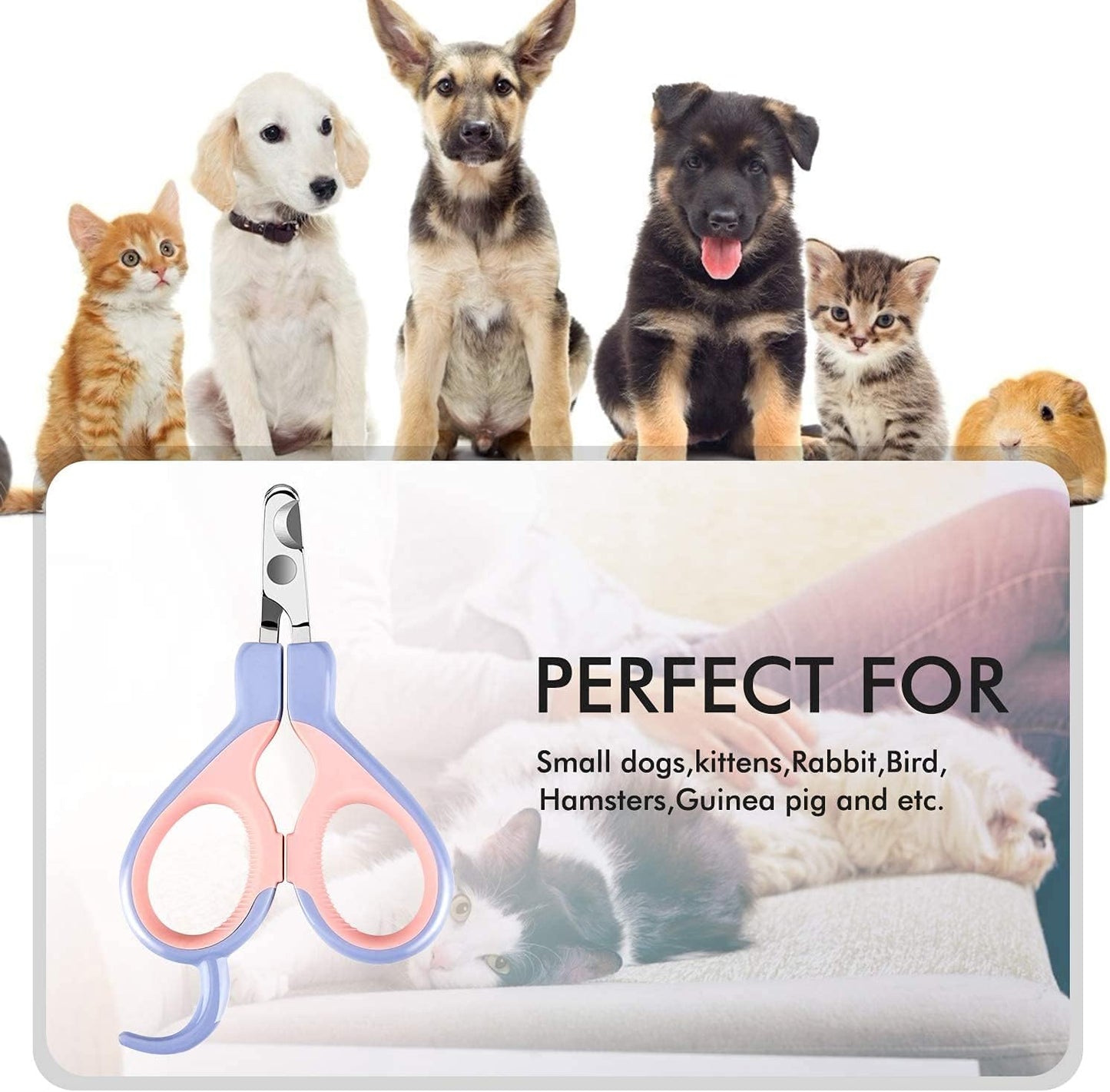Eoocoo Dog & Cat Pets Nail Clippers with Safety Lock Sturdy Non Slip Handles - Professional Grooming Tool for Large and Small Animals