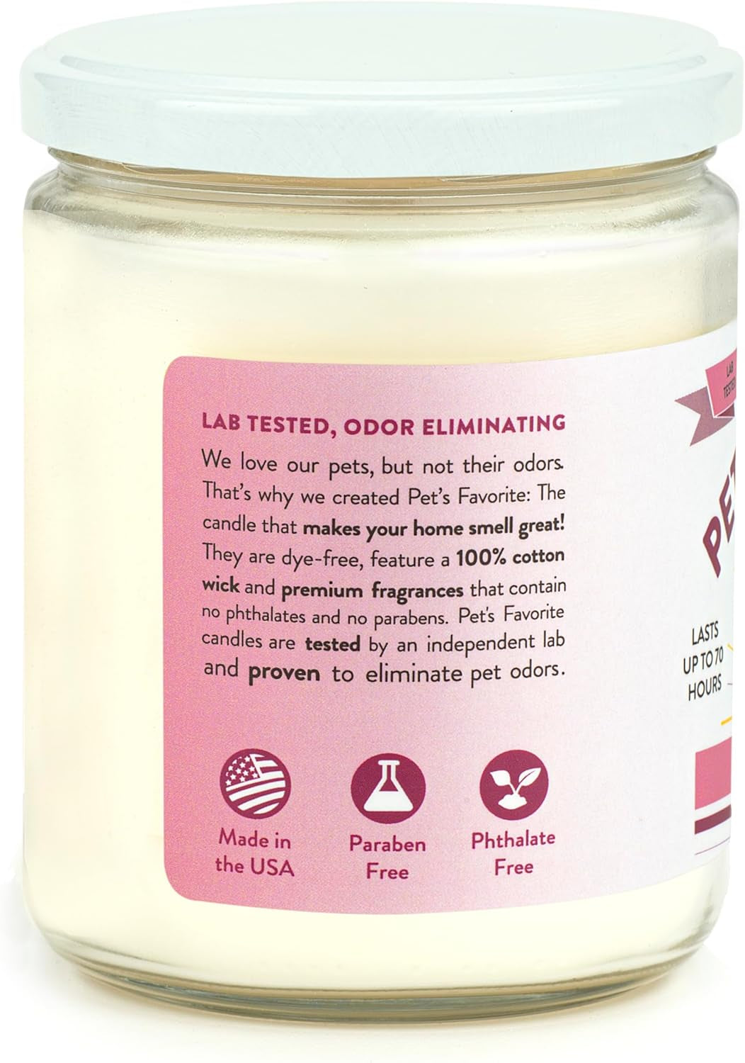 Pet'S Favorite Pet Odor Candle, Clean Burning, Long Lasting Scented Candles with a 70 Hour Burn Time, Very Berry