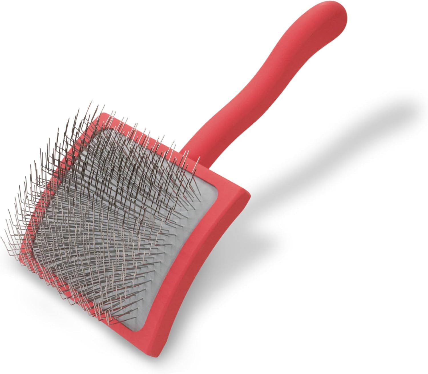 Chris Christensen Big G Dog Slicker Brush for Professional Grooming of Goldendoodles, Labradoodles, and Poodles - Coral, Large Size for Efficient Fluffing and Detangling