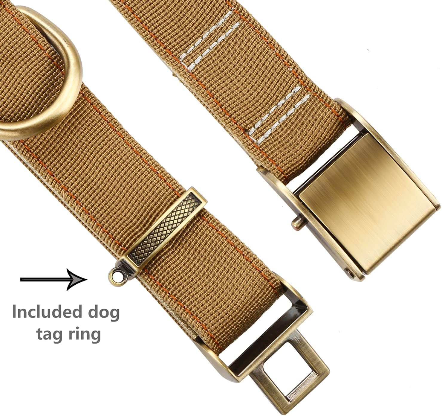 Chede Luxury Padded Adjustable Heavy Duty Nylon Dog Collar, Seatbelt Metal Buckle,For Medium Large Pets