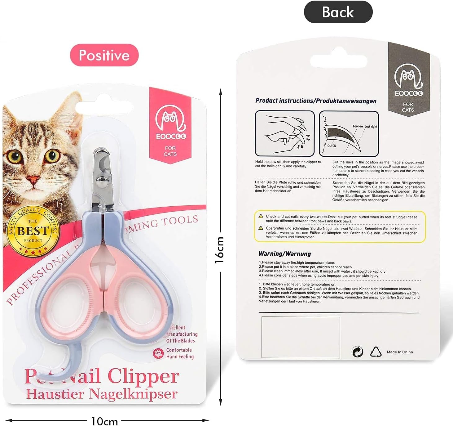 Eoocoo Dog & Cat Pets Nail Clippers with Safety Lock Sturdy Non Slip Handles - Professional Grooming Tool for Large and Small Animals