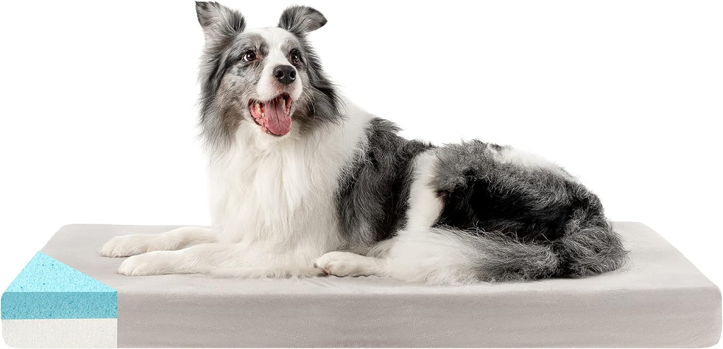 Orthopedic High-Density Memory Foam Dog Bed - Temperature Regulating Cooling Insert for Dogs of All Sizes (Puppy to 100 lbs) - Available in Five Sizes (Large)
