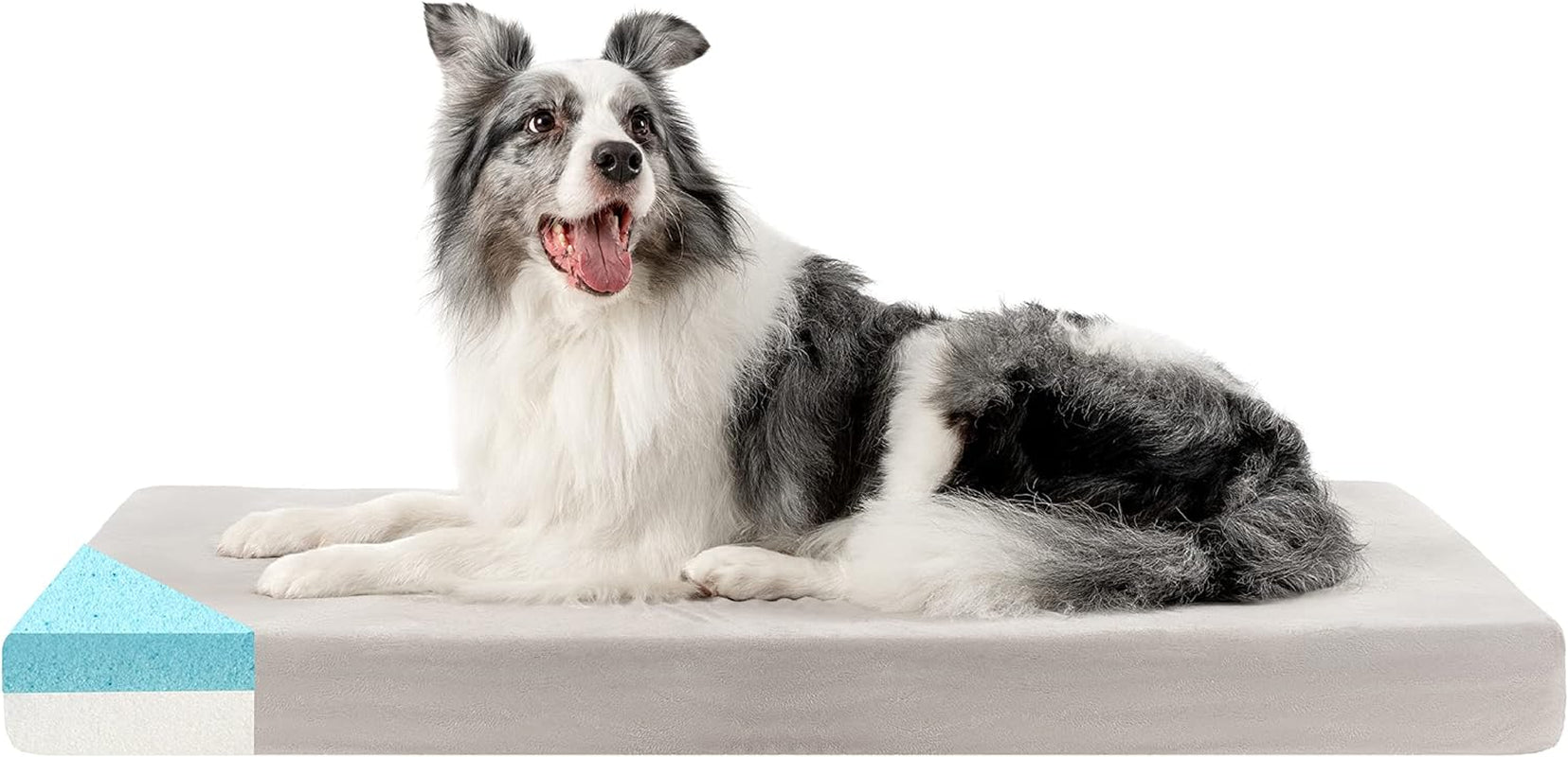 Orthopedic High-Density Memory Foam Dog Bed - Temperature Regulating Cooling Insert for Dogs of All Sizes (Puppy to 100 lbs) - Available in Five Sizes (Large)