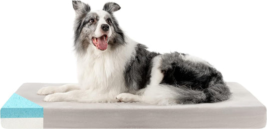 Orthopedic High-Density Memory Foam Dog Bed - Temperature Regulating Cooling Insert for Dogs of All Sizes (Puppy to 100 lbs) - Available in Five Sizes (Large)