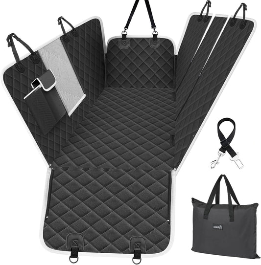 Pecute Dog Car Seat Cover for Back Seat, Dog Seat Cover with Perspective Mesh, Storage Bags, Hammock - Waterproof Scratch Proof Non-Slip, Durable Car Seat Covers for Dogs for Car SUV Truck