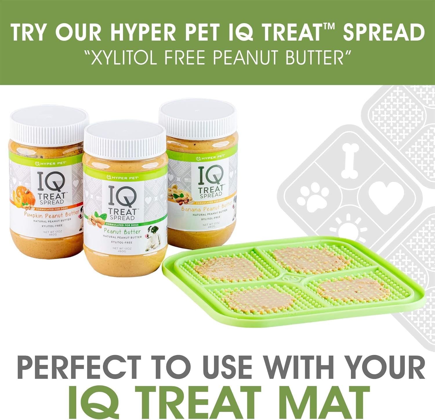 Hyper Pet IQ Treat Lick Mat for Dogs, Dog Slow Feeder & Cat Lick Mats | Great Alternative to Slow Feeder Bowls & Cat Feeders | Perfect Dog Licking Mat, Cats Puzzle & Enrichment Toys