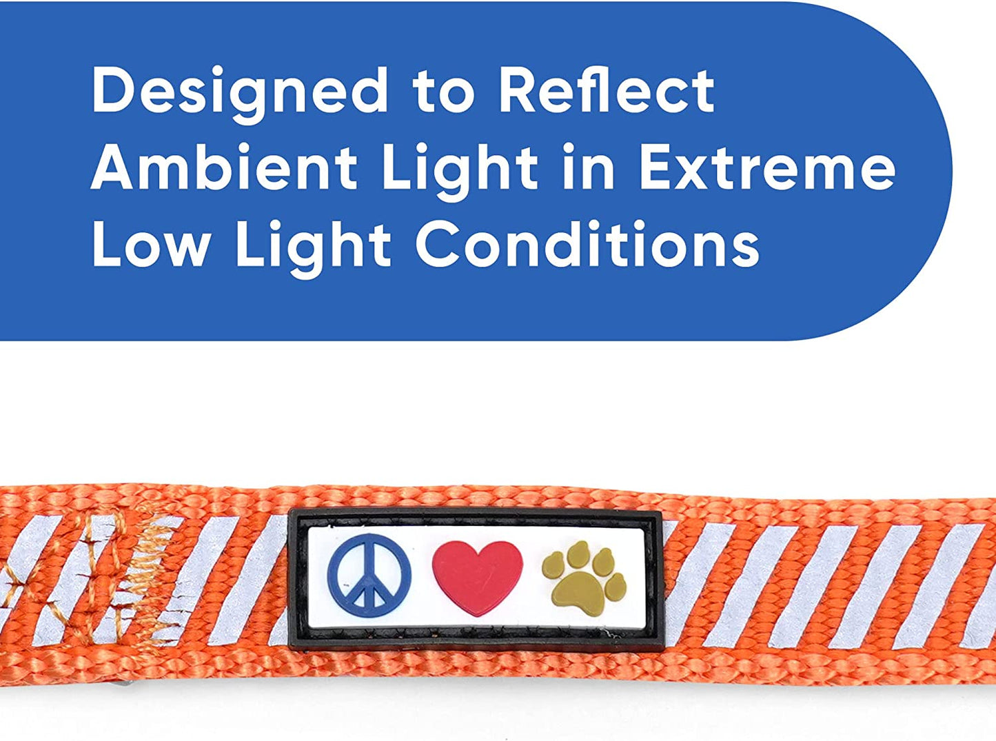Pawtitas Pet Leash - Comfortable Heavy Duty Reflective Dog Leash | 6 Foot Orange, Highly Visible Threads