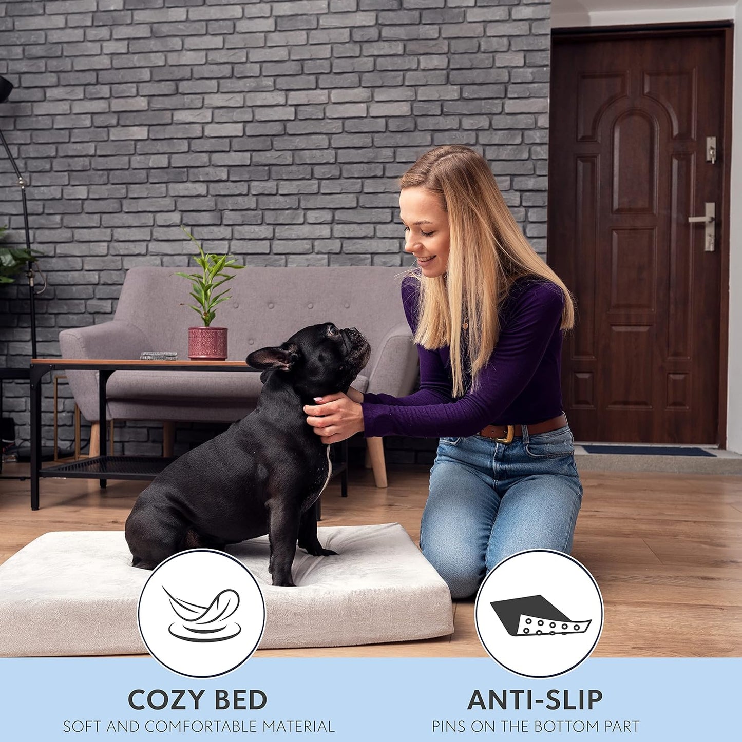 Orthopedic High-Density Memory Foam Dog Bed - Temperature Regulating Cooling Insert for Dogs of All Sizes (Puppy to 100 lbs) - Available in Five Sizes (Large)
