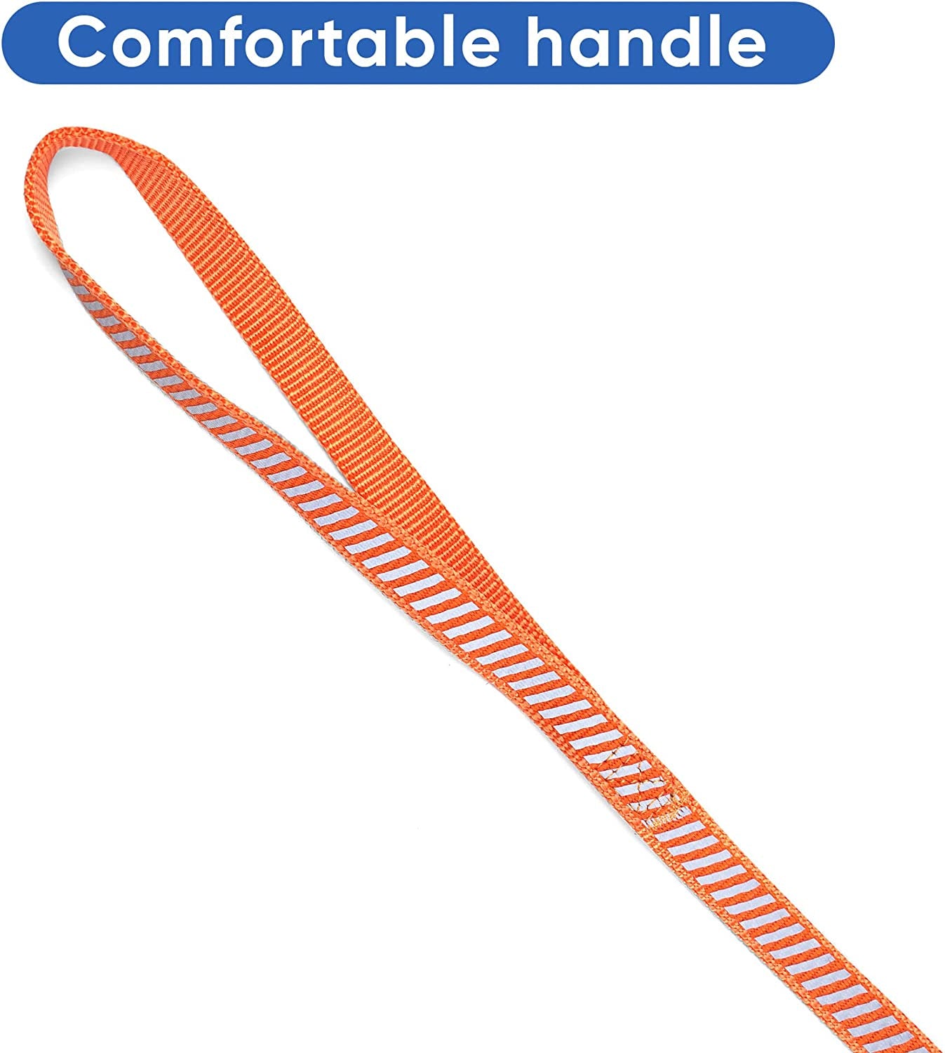 Pawtitas Pet Leash - Comfortable Heavy Duty Reflective Dog Leash | 6 Foot Orange, Highly Visible Threads