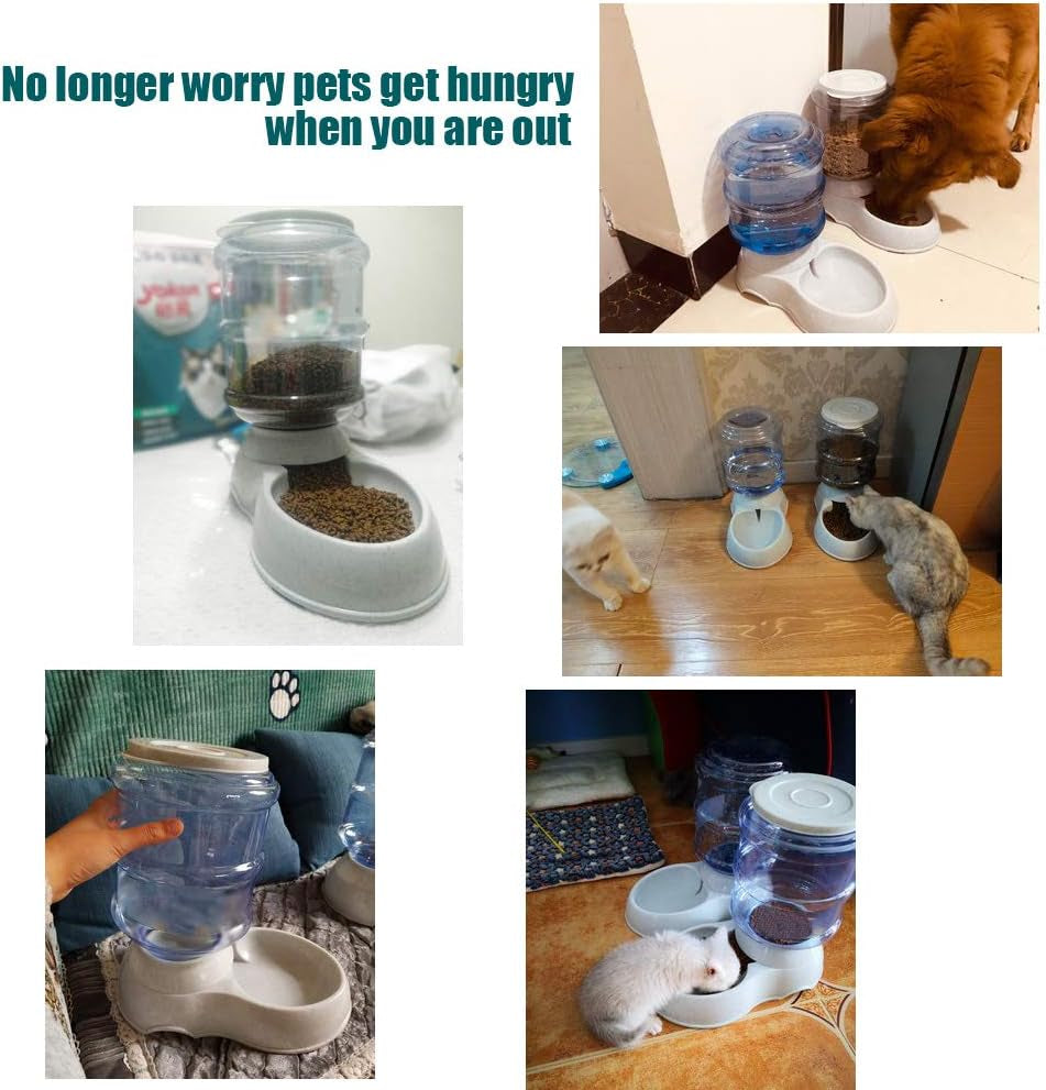 YNC Automatic Pet Feeder - 1 Gallon Gravity Food Dispenser for Cats, Small Dogs, and Other Small Pets