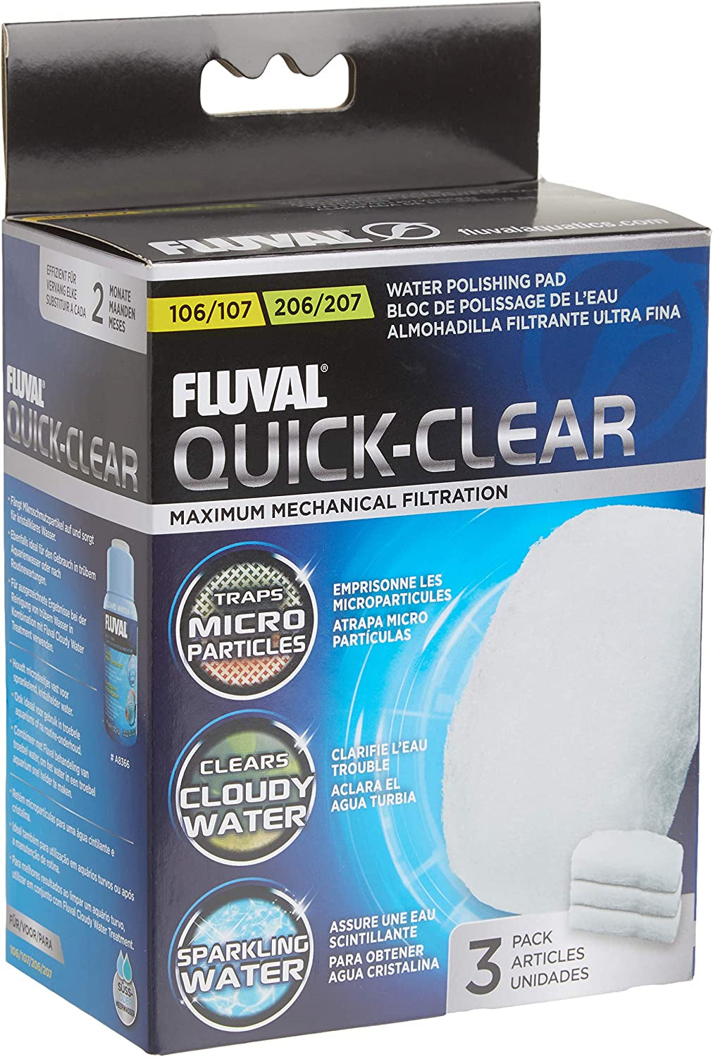 Fluval Fine Filter Water Polishing Pad for 104/105/204/205 Models - 3-Pack