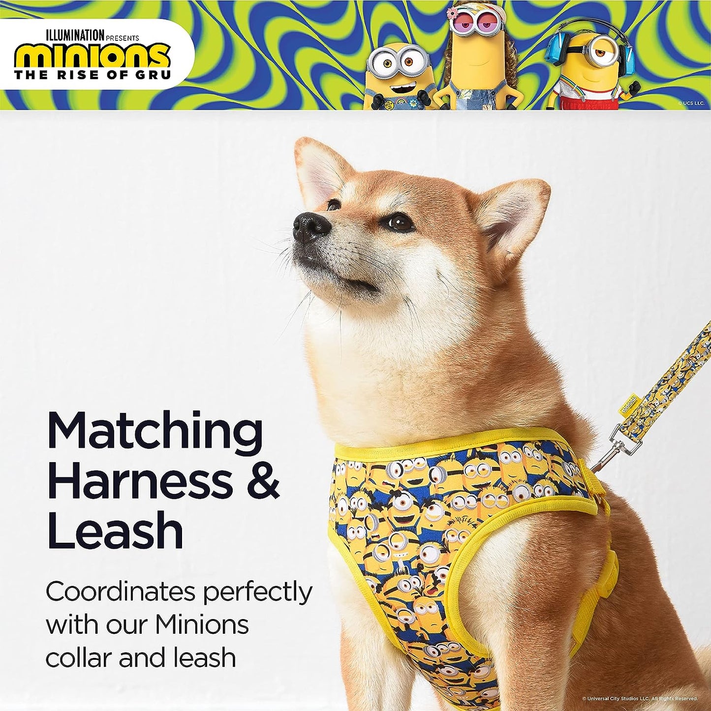 Minions Dog Harness, Medium, Yellow, More than a Minion | Comfortable Mesh No-Pull Dog Harness| Gifts for Minions Fans and Their Pets | Officially Licensed Pet Product from Universal Studios