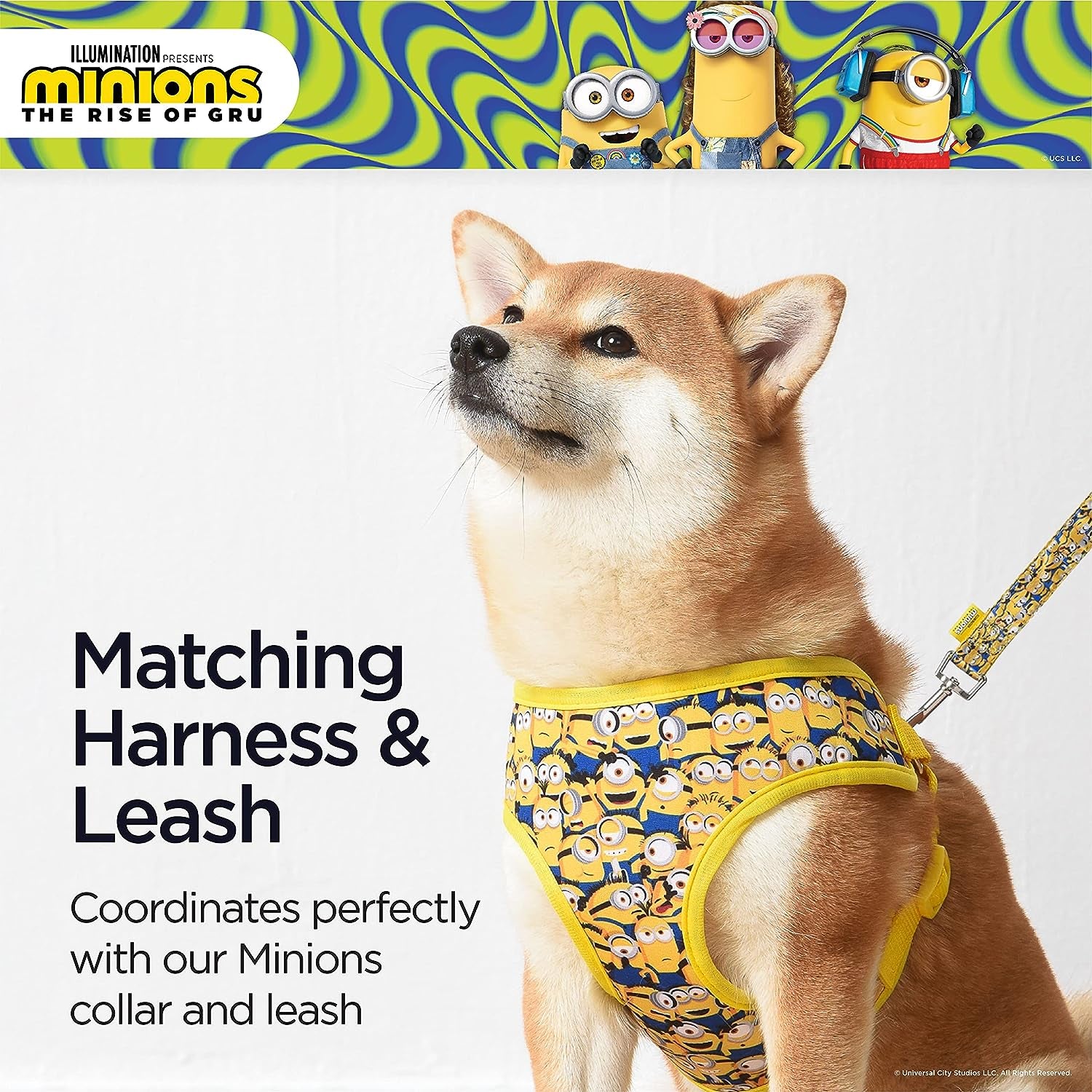 Minions Dog Harness, Medium, Yellow, More than a Minion | Comfortable Mesh No-Pull Dog Harness| Gifts for Minions Fans and Their Pets | Officially Licensed Pet Product from Universal Studios