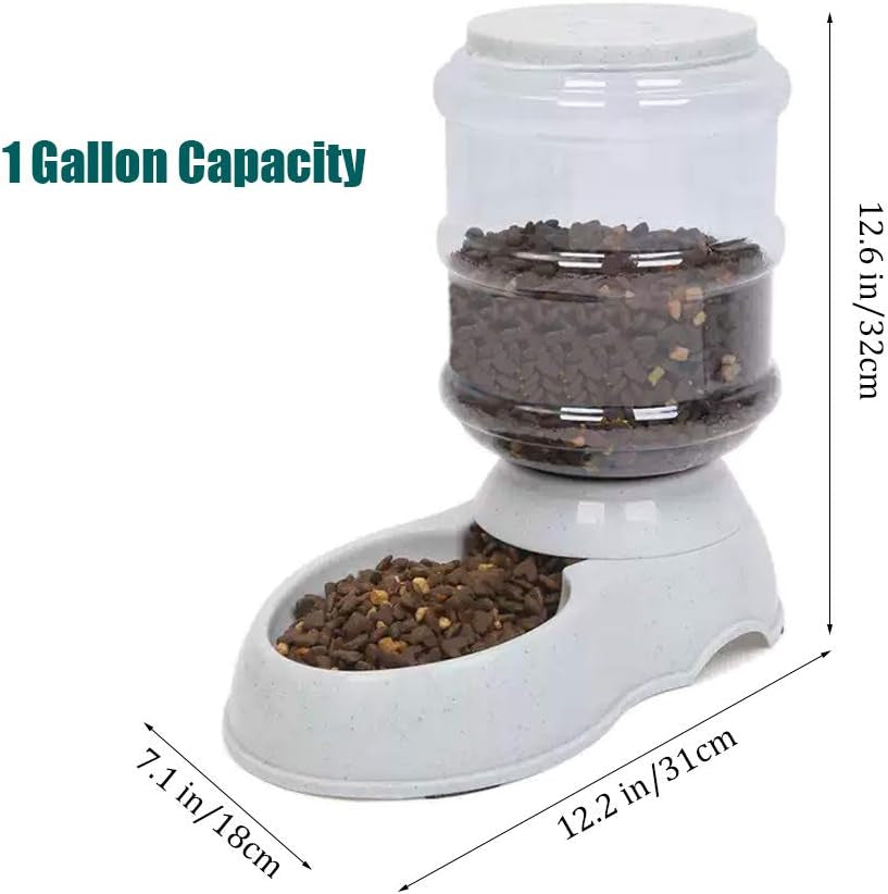 YNC Automatic Pet Feeder - 1 Gallon Gravity Food Dispenser for Cats, Small Dogs, and Other Small Pets