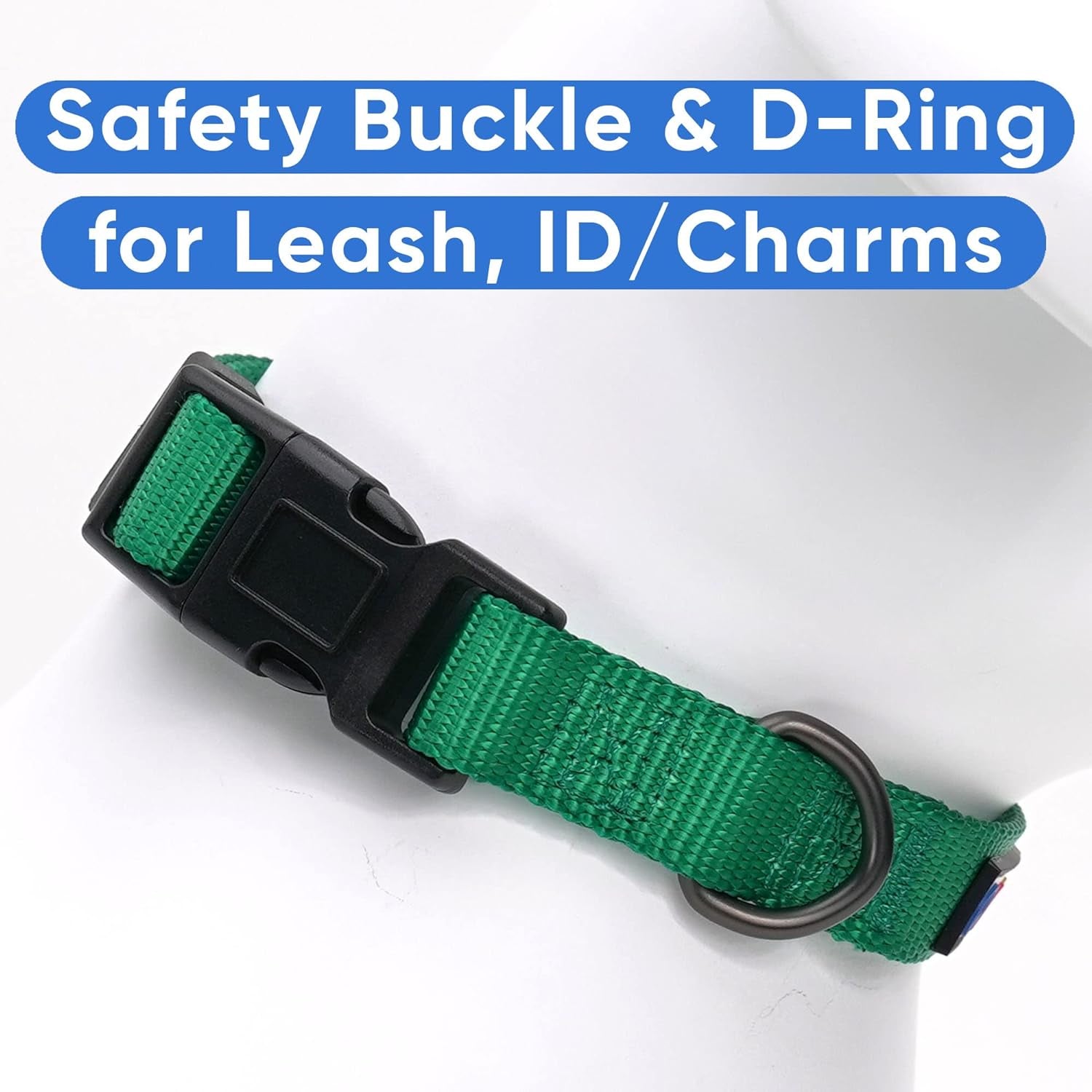 Pawtitas Dog Collar for Large Dogs Adjustable Dog Collar Heavy Duty Waterproof Collars for Dogs with Quick-Release Buckle - Lush Green Dog Collar for Large Breeds