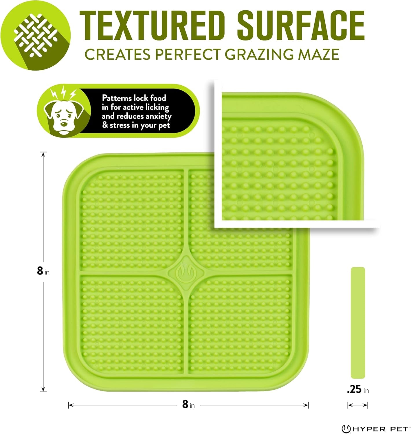 Hyper Pet IQ Treat Lick Mat for Dogs, Dog Slow Feeder & Cat Lick Mats | Great Alternative to Slow Feeder Bowls & Cat Feeders | Perfect Dog Licking Mat, Cats Puzzle & Enrichment Toys