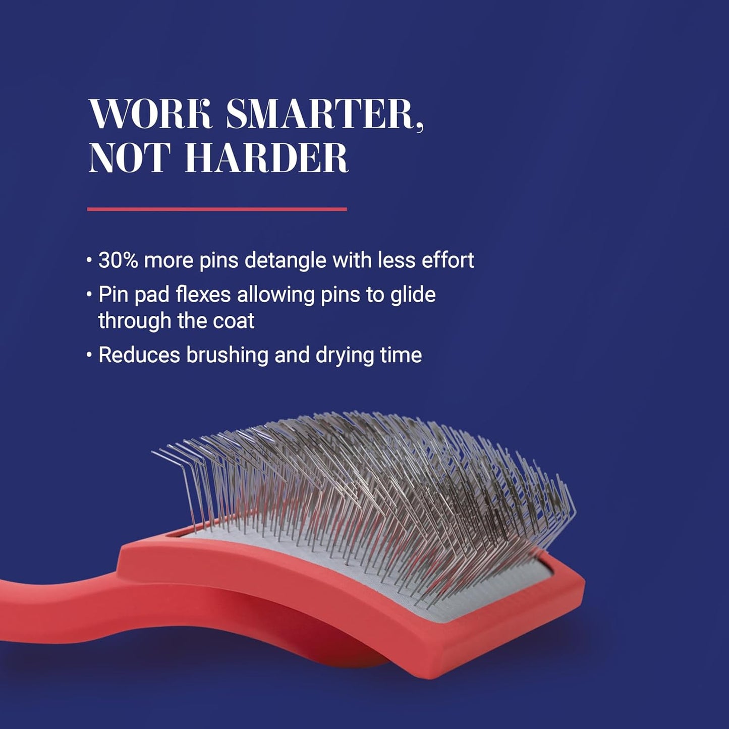Chris Christensen Big G Dog Slicker Brush for Professional Grooming of Goldendoodles, Labradoodles, and Poodles - Coral, Large Size for Efficient Fluffing and Detangling