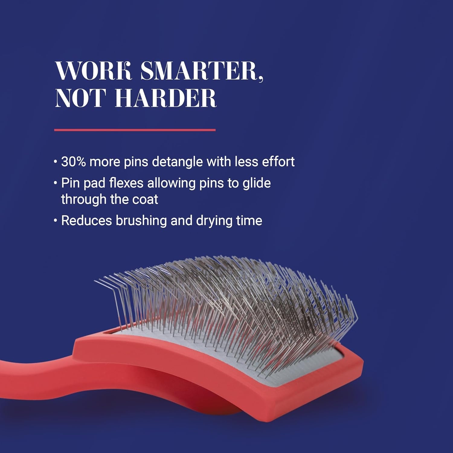Chris Christensen Big G Dog Slicker Brush for Professional Grooming of Goldendoodles, Labradoodles, and Poodles - Coral, Large Size for Efficient Fluffing and Detangling