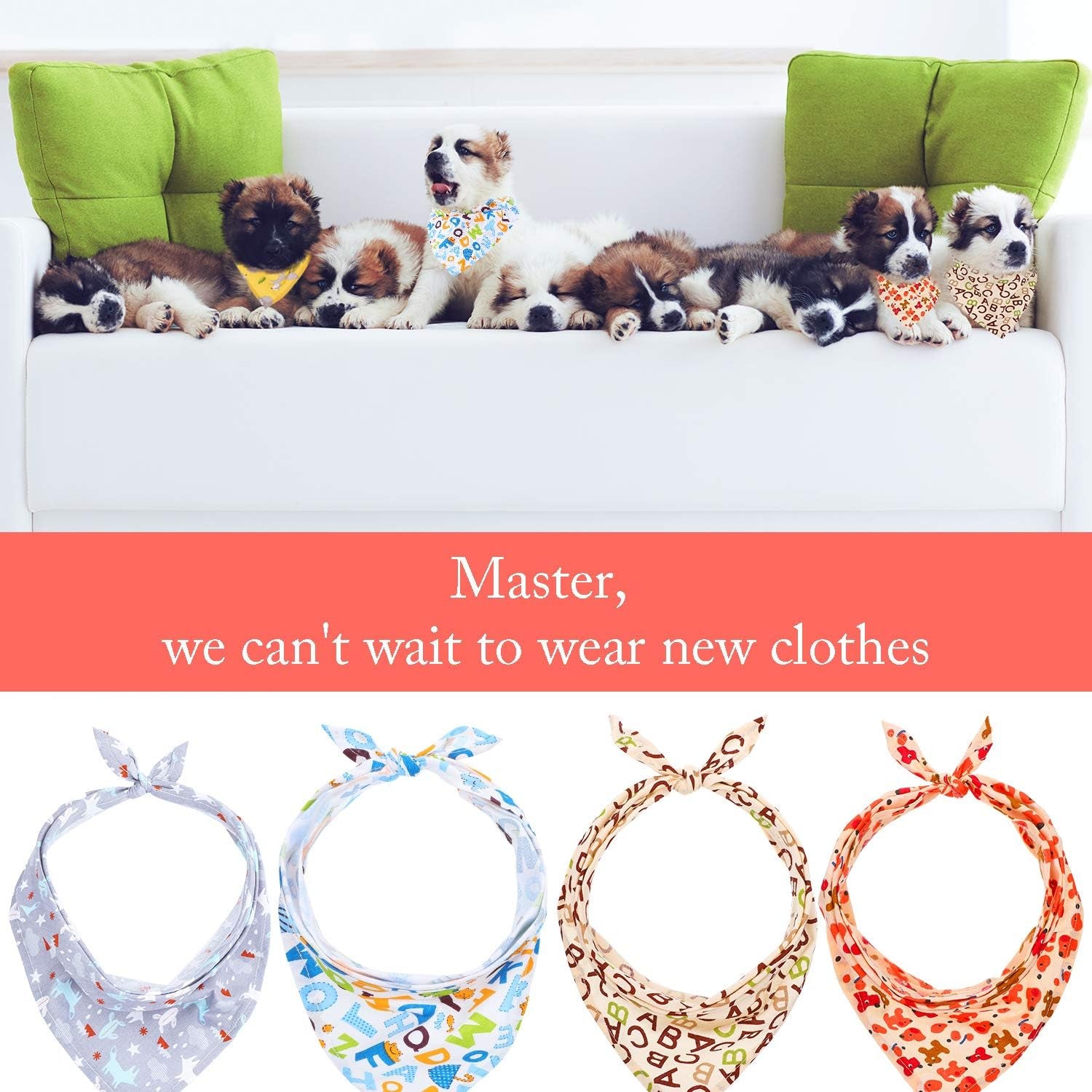 Syhood 12 Piece Dog Bandanas Plaid Dog Scarf Pet Triangle Bibs Adjustable Accessories Bulk Kerchief Buffalo Plaid Bandanas Decor for Small or Medium Cat Dog Pet (Animal Letter)