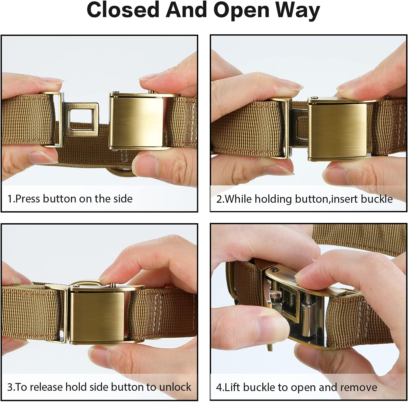 Chede Luxury Padded Adjustable Heavy Duty Nylon Dog Collar, Seatbelt Metal Buckle,For Medium Large Pets