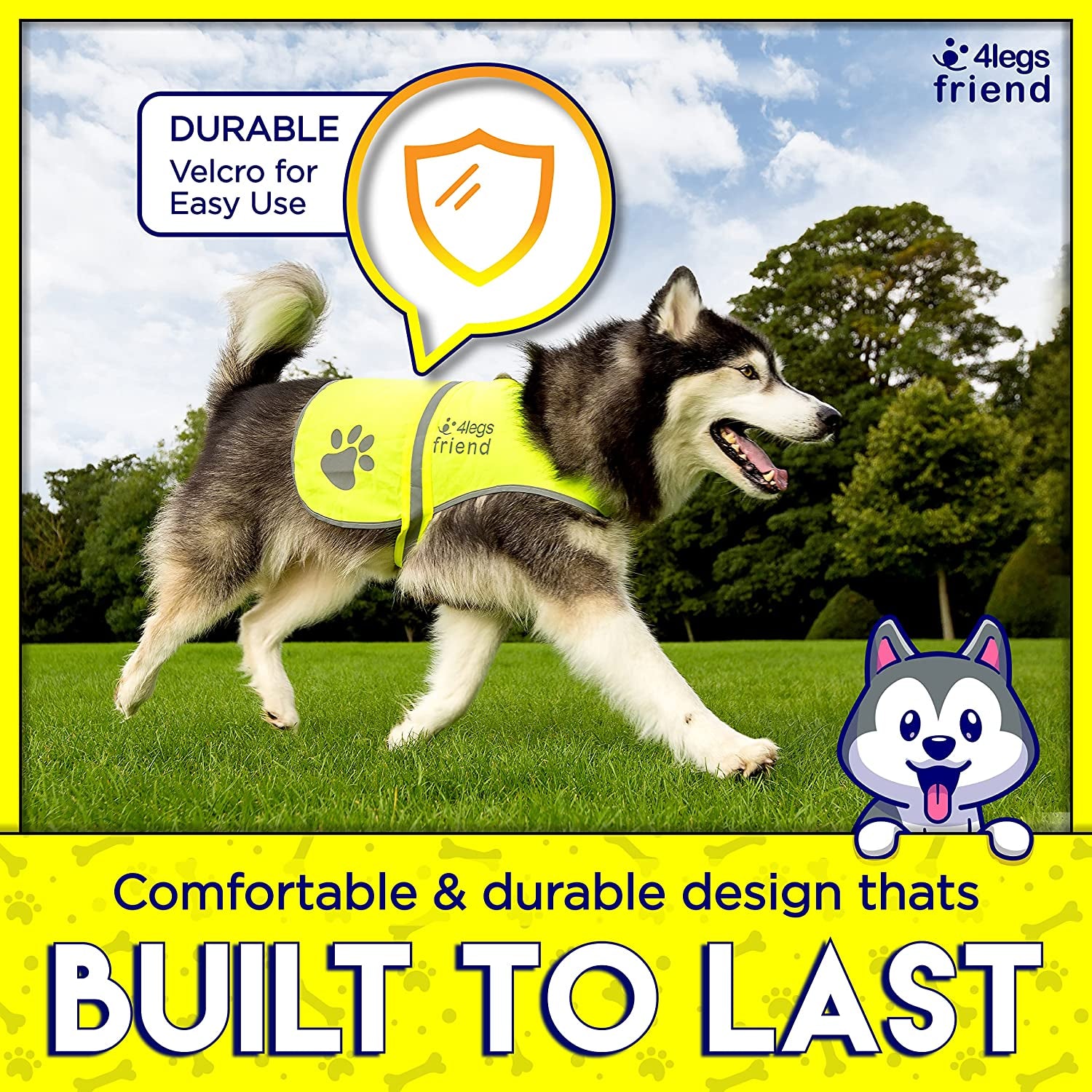 Reflective Dog Vest. Hi-Visibility, Oxford 300D Waterproof Blaze Orange Dog Vest Helps Protect Your Best Friend. Safeguard Your PUP from Motorists & Hunting Accidents, on or off Leash