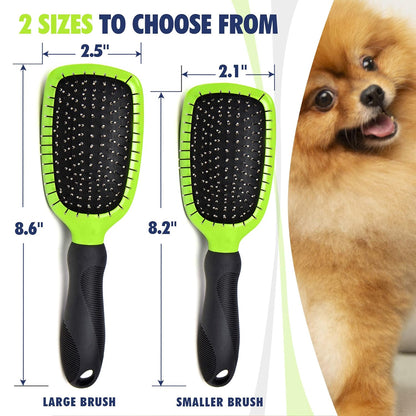 REXIPETS Dog & Cat Brush & Comb Pet Grooming Set - Double Side (Large) - Ultimate Deshedding Tool - Lice and Flea Removing - Perfect Groomer'S Tools - Strong Grip and Soft Bristles