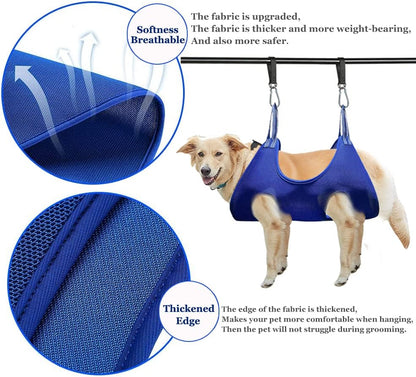 KONTY Pet Grooming Hammock, Durable Dog Hammock for Grooming, Dog Grooming Helper Cat/Dog/Pet Grooming Hammock (M(Legs Spacing: 5.9""-14.2"" / Max W: 65LB))