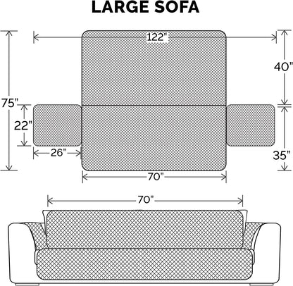 Furhaven Water-Resistant & Reversible Large Sofa/Couch Cover Protector for Dogs, Cats, & Children - Two-Tone Pinsonic Quilted Living Room Furniture Cover - Gray/Mist, Large Sofa