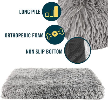 Our Pets Long Plush Dog Mat, Dog Bed & Crate Mat (Extra Plush & Versatile Washable Dog Bed. Perfect Dog Crate Mat and Calming Dog Bed with Nonslip Bottom) XXL Measures 30" X 48"