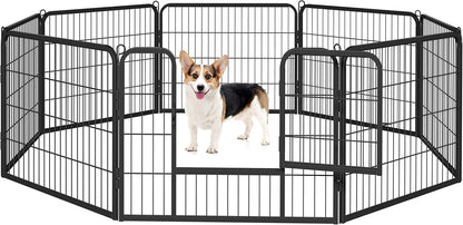 Yaheetech Dog Playpen Indoor, Extra Wide Outdoor Dog Fence Foldable Pet Puppy Exercise Pen for Yard/Garden/Rv Camping, 8 Panels 24 Inch Height X 32 Inch Width