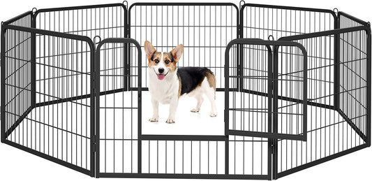 Yaheetech Dog Playpen Indoor, Extra Wide Outdoor Dog Fence Foldable Pet Puppy Exercise Pen for Yard/Garden/Rv Camping, 8 Panels 24 Inch Height X 32 Inch Width