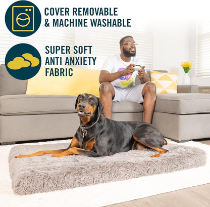 Our Pets Long Plush Dog Mat, Dog Bed & Crate Mat (Extra Plush & Versatile Washable Dog Bed. Perfect Dog Crate Mat and Calming Dog Bed with Nonslip Bottom) XXL Measures 30" X 48"