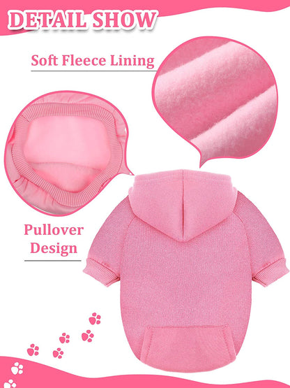 Syhood 4-Piece Small Dog Clothes Set: Winter Hoodies with Hat, Coat, Sweater & Shirt (XXS) for Chihuahuas and Small Dogs